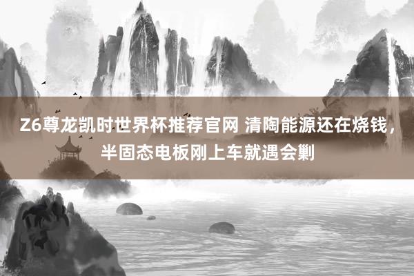 Z6尊龙凯时世界杯推荐官网 清陶能源还在烧钱，半固态电板刚上车就遇会剿