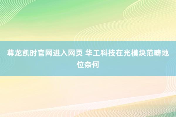 尊龙凯时官网进入网页 华工科技在光模块范畴地位奈何