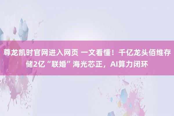 尊龙凯时官网进入网页 一文看懂！千亿龙头佰维存储2亿“联婚”海光芯正，AI算力闭环