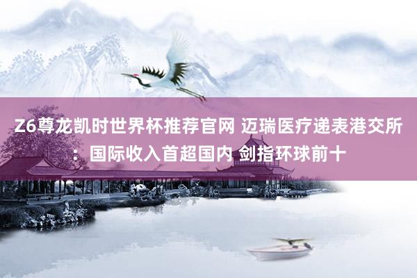 Z6尊龙凯时世界杯推荐官网 迈瑞医疗递表港交所：国际收入首超国内 剑指环球前十