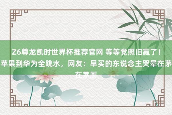 Z6尊龙凯时世界杯推荐官网 等等党照旧赢了！从苹果到华为全跳水，网友：早买的东说念主哭晕在茅厕