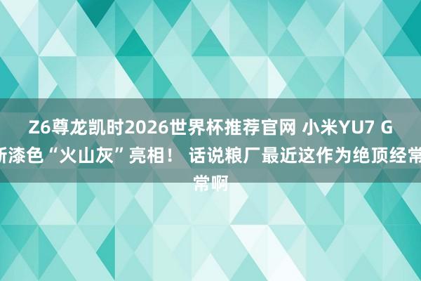 Z6尊龙凯时2026世界杯推荐官网 小米YU7 GT新漆色“火山灰”亮相！ 话说粮厂最近这作为绝顶经常啊