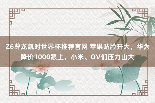 Z6尊龙凯时世界杯推荐官网 苹果贴脸开大，华为降价1000跟上，小米、OV们压力山大