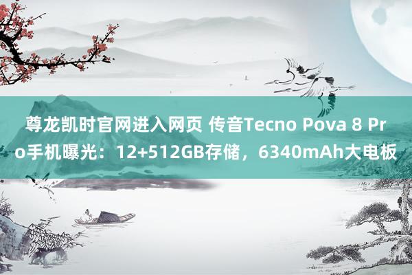 尊龙凯时官网进入网页 传音Tecno Pova 8 Pro手机曝光：12+512GB存储，6340mAh大电板