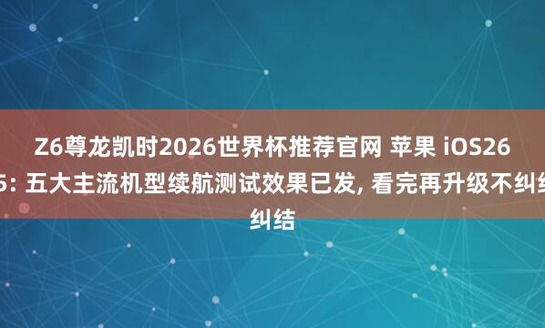 Z6尊龙凯时2026世界杯推荐官网 苹果 iOS26.5: 五大主流机型续航测试效果已发， 看完再升级不纠结
