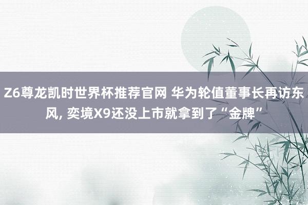 Z6尊龙凯时世界杯推荐官网 华为轮值董事长再访东风， 奕境X9还没上市就拿到了“金牌”