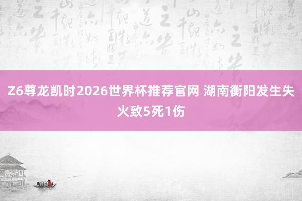 Z6尊龙凯时2026世界杯推荐官网 湖南衡阳发生失火致5死1伤