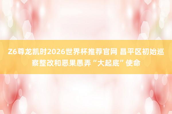 Z6尊龙凯时2026世界杯推荐官网 昌平区初始巡察整改和恶果愚弄“大起底”使命