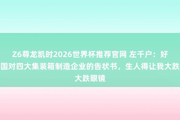 Z6尊龙凯时2026世界杯推荐官网 左千户：好意思国对四大集装箱制造企业的告状书，生人得让我大跌眼镜