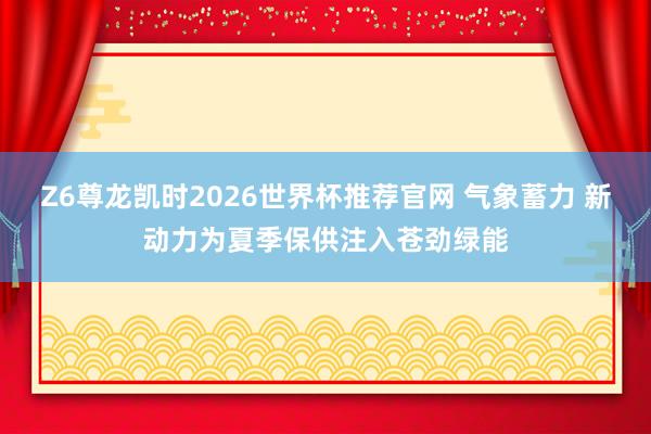 Z6尊龙凯时2026世界杯推荐官网 气象蓄力 新动力为夏季保供注入苍劲绿能