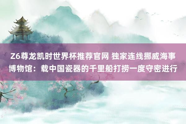 Z6尊龙凯时世界杯推荐官网 独家连线挪威海事博物馆：载中国瓷器的千里船打捞一度守密进行