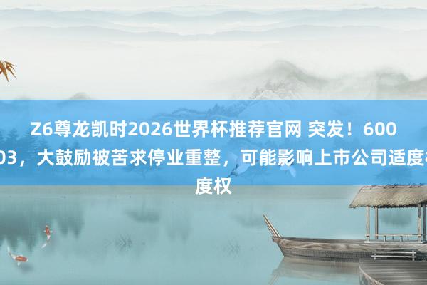 Z6尊龙凯时2026世界杯推荐官网 突发！600703，大鼓励被苦求停业重整，可能影响上市公司适度权