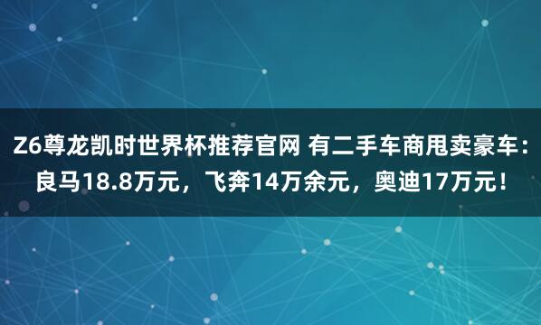 Z6尊龙凯时世界杯推荐官网 有二手车商甩卖豪车：良马18.8万元，飞奔14万余元，奥迪17万元！