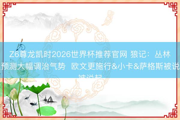 Z6尊龙凯时2026世界杯推荐官网 狼记：丛林狼预测大幅调治气势  欧文更施行&小卡&萨格斯被说起