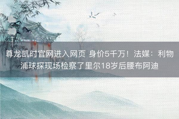 尊龙凯时官网进入网页 身价5千万！法媒：利物浦球探现场检察了里尔18岁后腰布阿迪