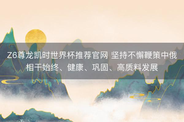Z6尊龙凯时世界杯推荐官网 坚持不懈鞭策中俄相干始终、健康、巩固、高质料发展
