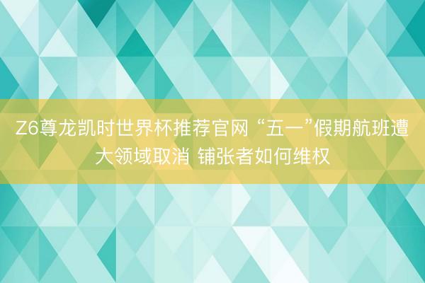 Z6尊龙凯时世界杯推荐官网 “五一”假期航班遭大领域取消 铺张者如何维权