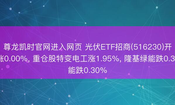 尊龙凯时官网进入网页 光伏ETF招商(516230)开盘涨0.00%， 重仓股特变电工涨1.95%， 隆基绿能跌0.30%