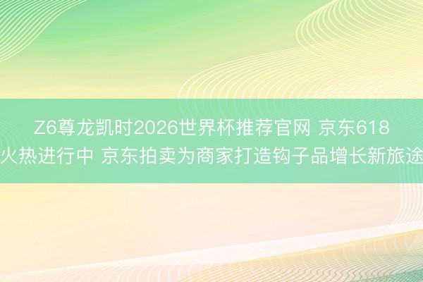 Z6尊龙凯时2026世界杯推荐官网 京东618火热进行中 京东拍卖为商家打造钩子品增长新旅途