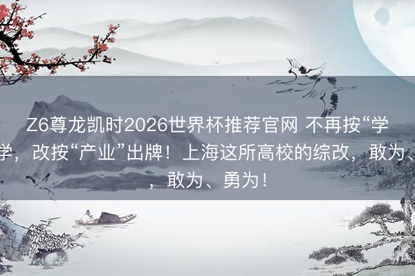 Z6尊龙凯时2026世界杯推荐官网 不再按“学科”办学，改按“产业”出牌！上海这所高校的综改，敢为、勇为！