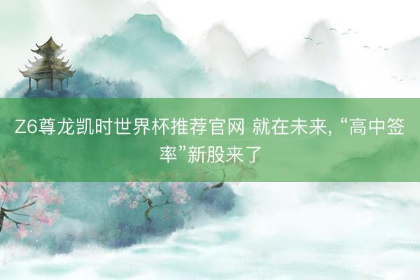 Z6尊龙凯时世界杯推荐官网 就在未来, “高中签率”新股来了